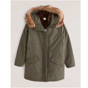 Abercrombie & Fitch 3-in-1 Parka in olive green